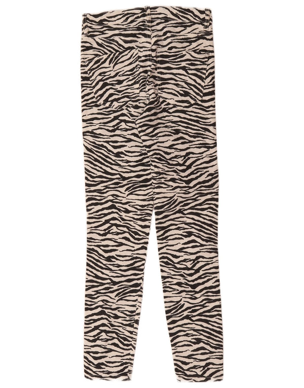 Jeans Zara Trafaluc Slim da donna EU 38 Small W28 L28 Bianco Stampa animalier
