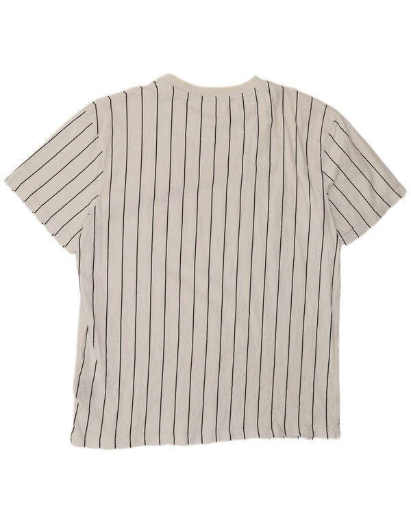 T-shirt grafica da uomo Karl Kani Top grande in cotone gessato bianco