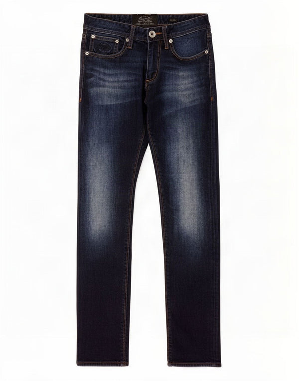 Jeans slim da uomo Superdry W28 L32 cotone blu navy