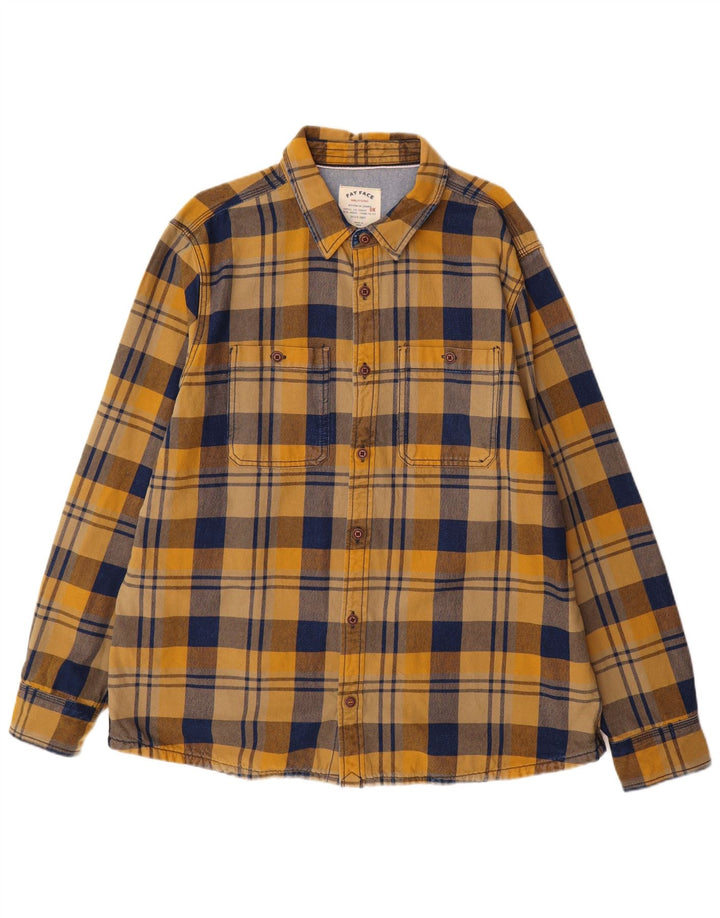 Camicia in flanella da uomo Fat Face 2XL in cotone a quadri gialli