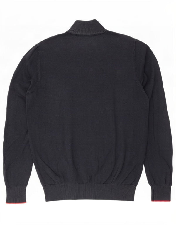 Timberland Maglione da uomo con zip e collo piccolo in cotone blu navy
