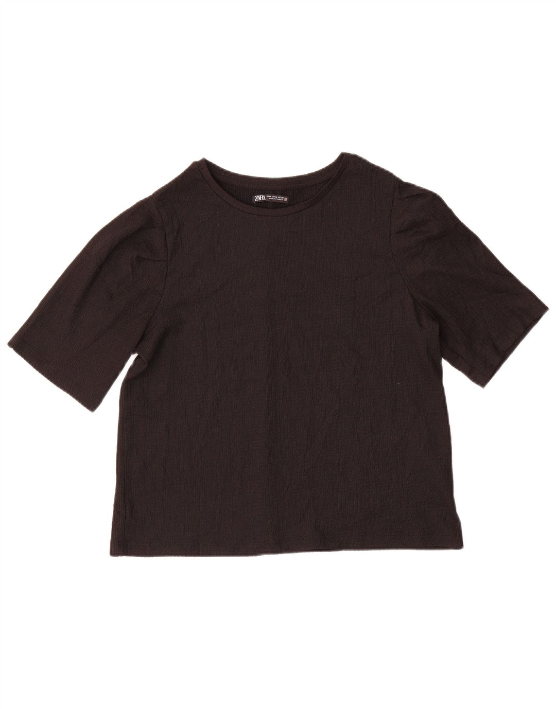 T-shirt Zara da donna Top UK 14 poliestere nero medio