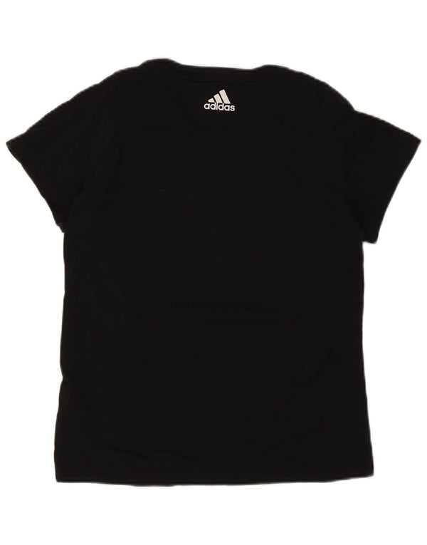 T-shirt grafica da donna Adidas Top UK 8/10 piccola in cotone nero