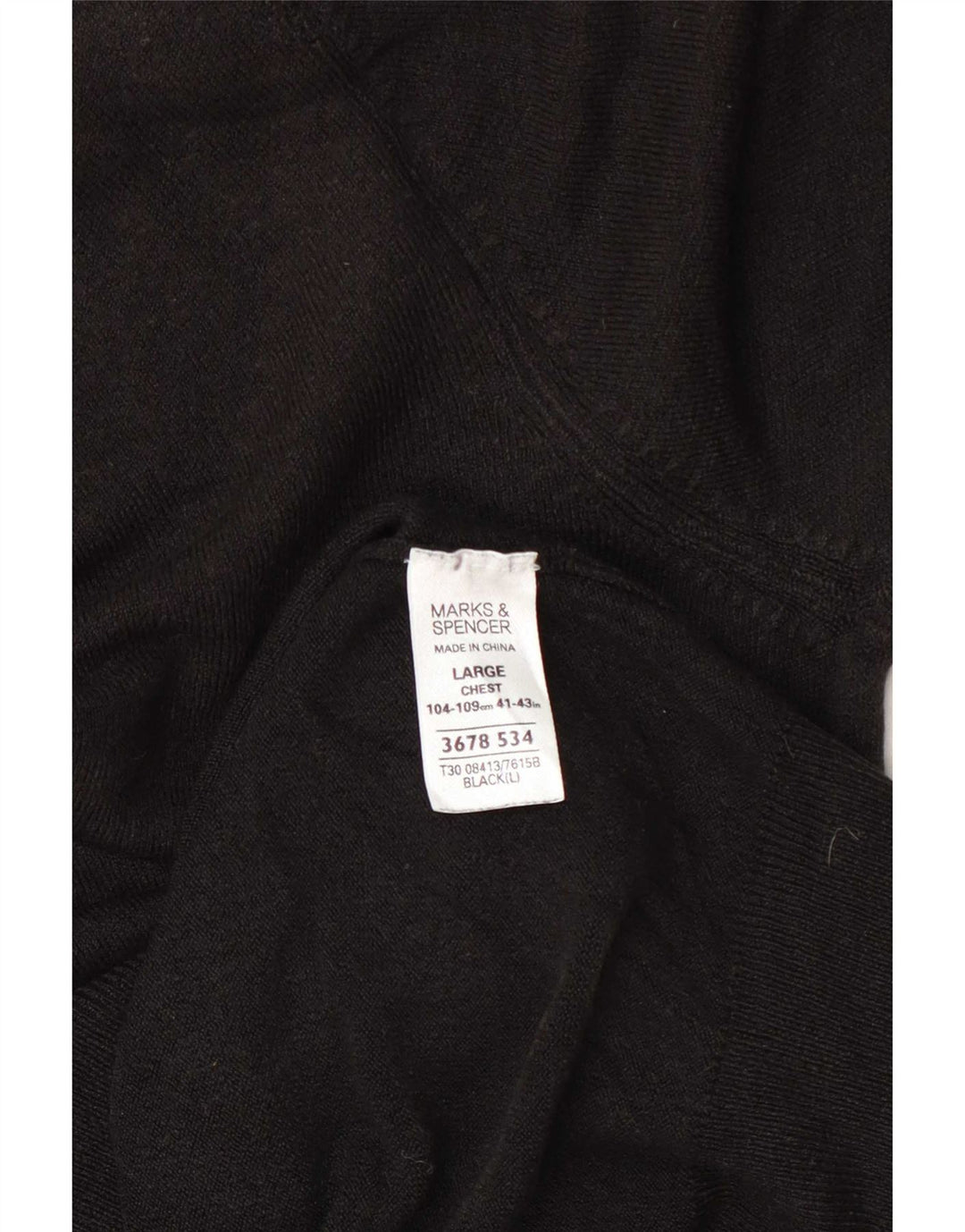 Maglione da uomo con scollo a V Marks & Spencer grande acrilico nero
