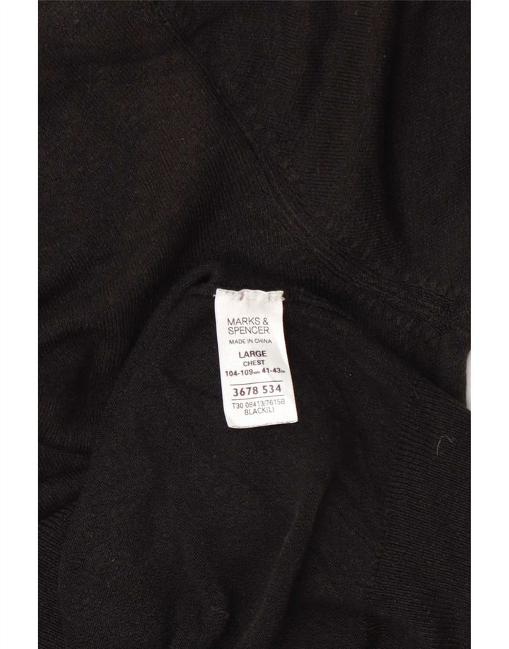 Maglione da uomo con scollo a V Marks & Spencer grande acrilico nero