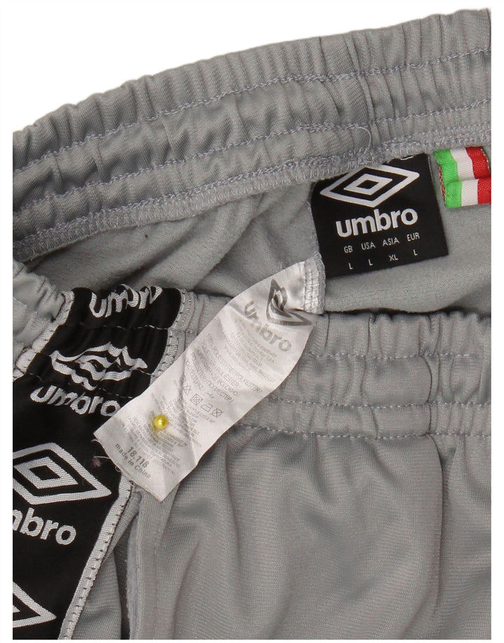 Pantaloni da tuta con grafica da uomo Umbro Large in poliestere color block grigio