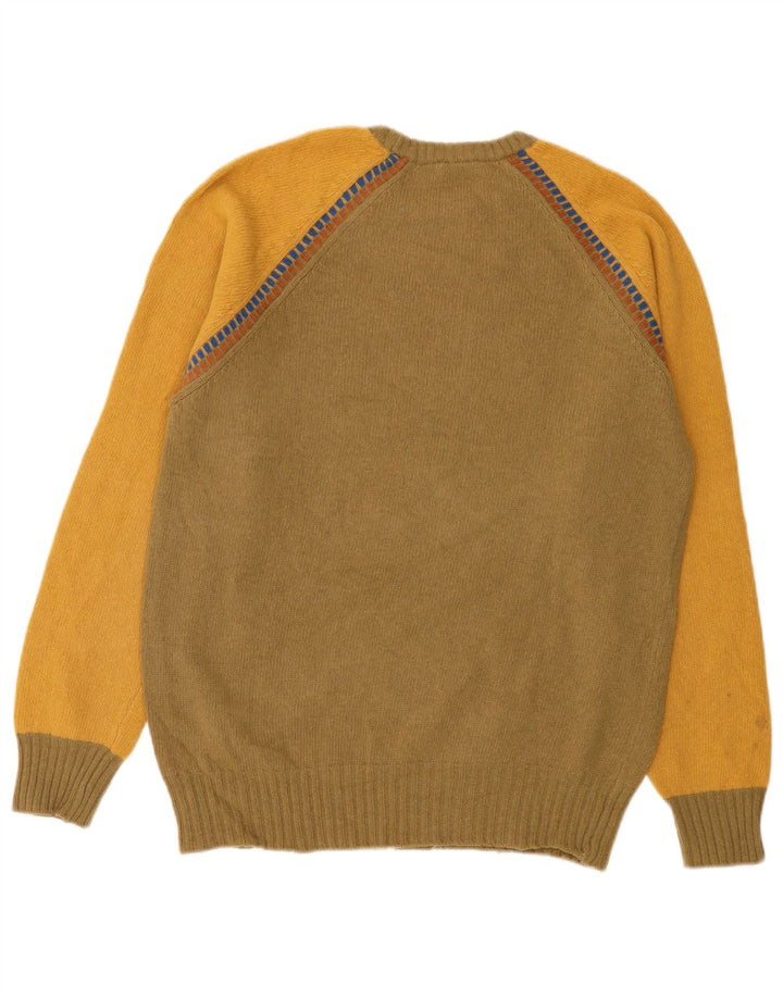 Maglione maglione girocollo da uomo Stefanel IT 52 Large color kaki in lana