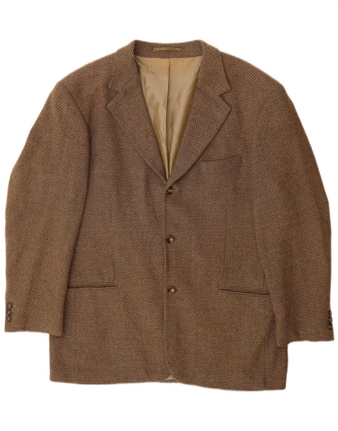 Giacca blazer da uomo a 3 bottoni Hugo Boss EU 52 XL lana vergine marrone