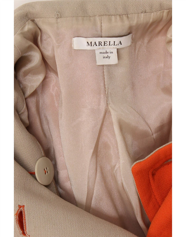 MARELLA Womens Double Breasted Coat UK 10 Small Orange Polyester Vintage Marella and Second-Hand Marella from Messina Hembry 