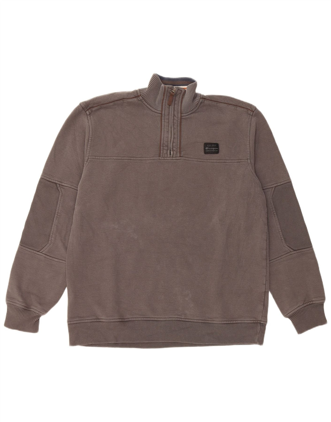 Felpa Champion da uomo con zip e collo, 2XL, cotone grigio