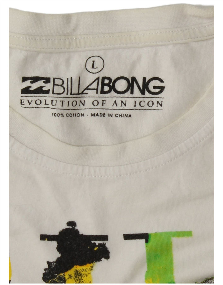 T-shirt grafica da uomo Billabong Top grande in cotone bianco