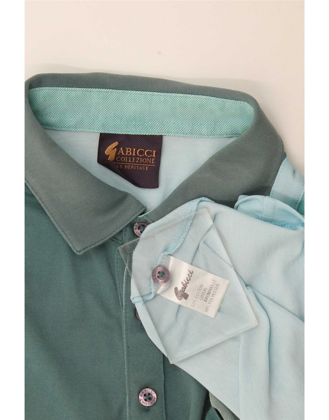 Polo Gabicci Uomo Large Blu Colourblock in cotone