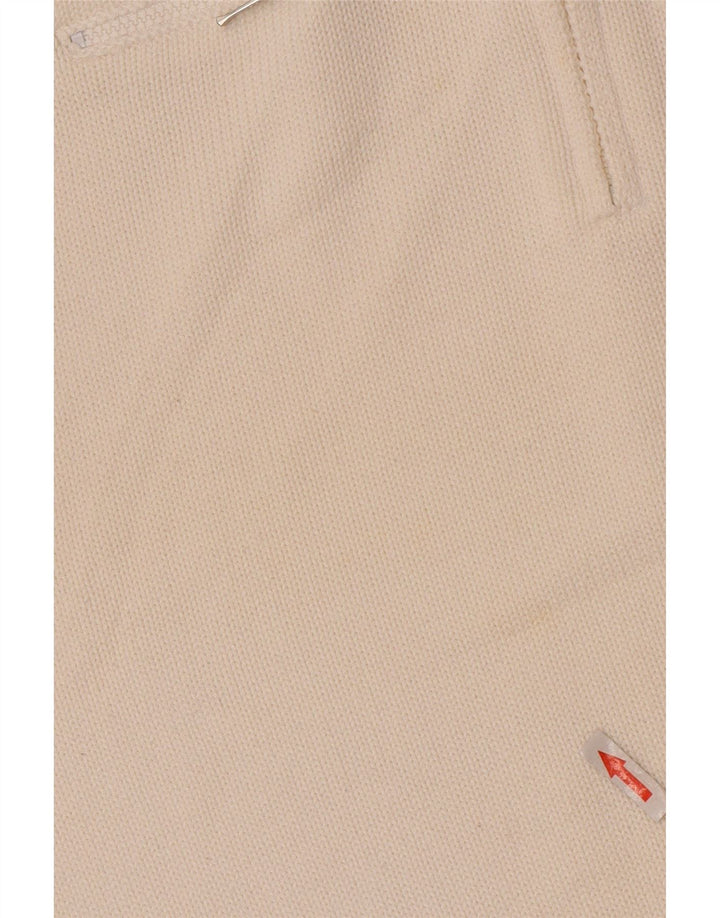 Maglione vintage da donna con collo con zip UK 14 grande bianco
