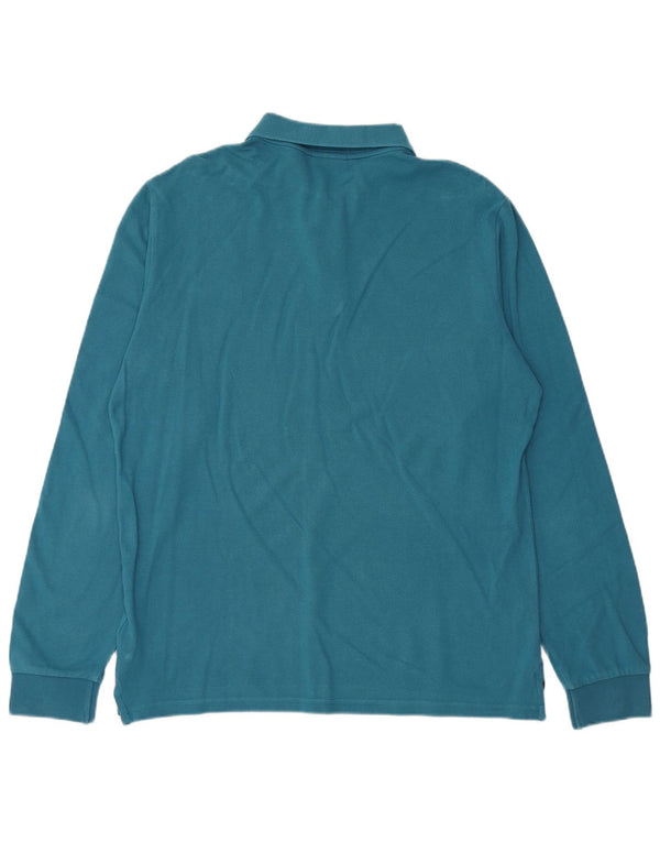 Polo Uomo Manica Lunga Conte of Florence Large in Cotone Blu