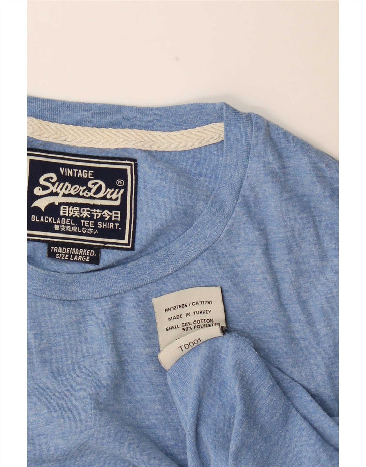 T-shirt da uomo Superdry Top grande in cotone chiazzato blu