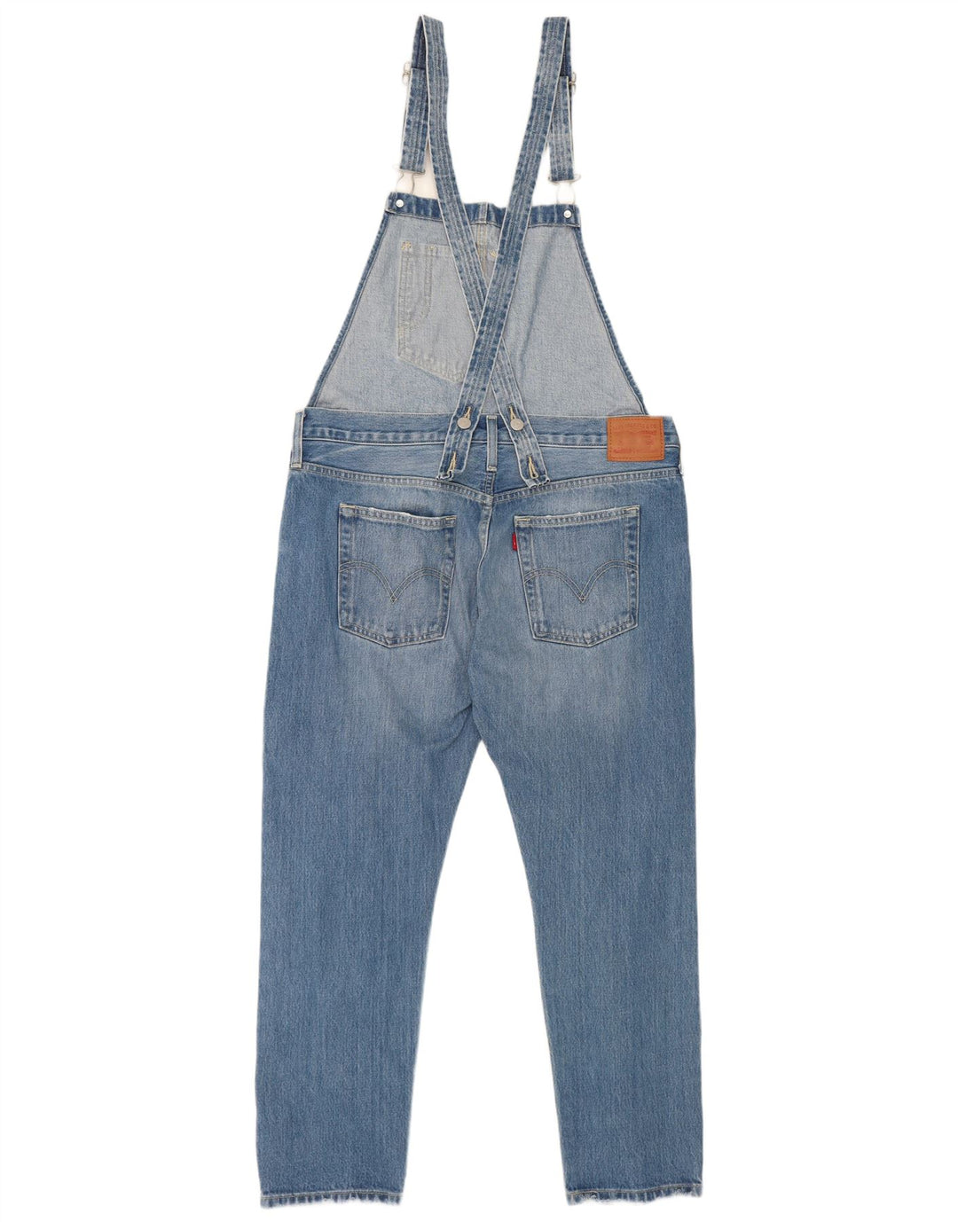 Levi's Jeans dritti con salopette effetto invecchiato da donna medio W36 L27 blu