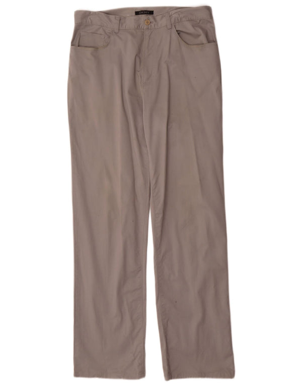 Pantaloni casual dritti da uomo Dkny W32 L32 in cotone grigio