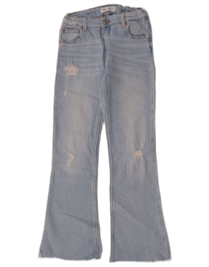 Jeans svasati effetto vissuto Zara per ragazze 11-12 anni W24 L27 Blu