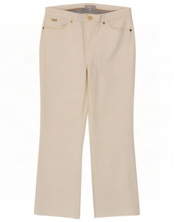 Pantaloni casual dritti da donna Per Una UK 14 Large W32 L26 Cotone bianco
