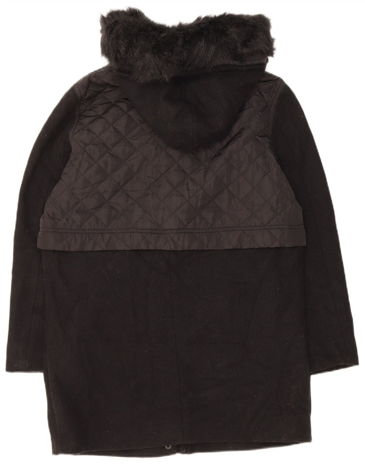 Montgomery con cappuccio da donna Marks & Spencer UK 10 piccolo in lana nera