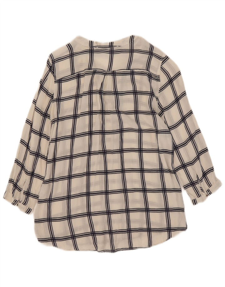 Top Zara da donna con maniche a 3/4 UK 6 XS bianco a quadri