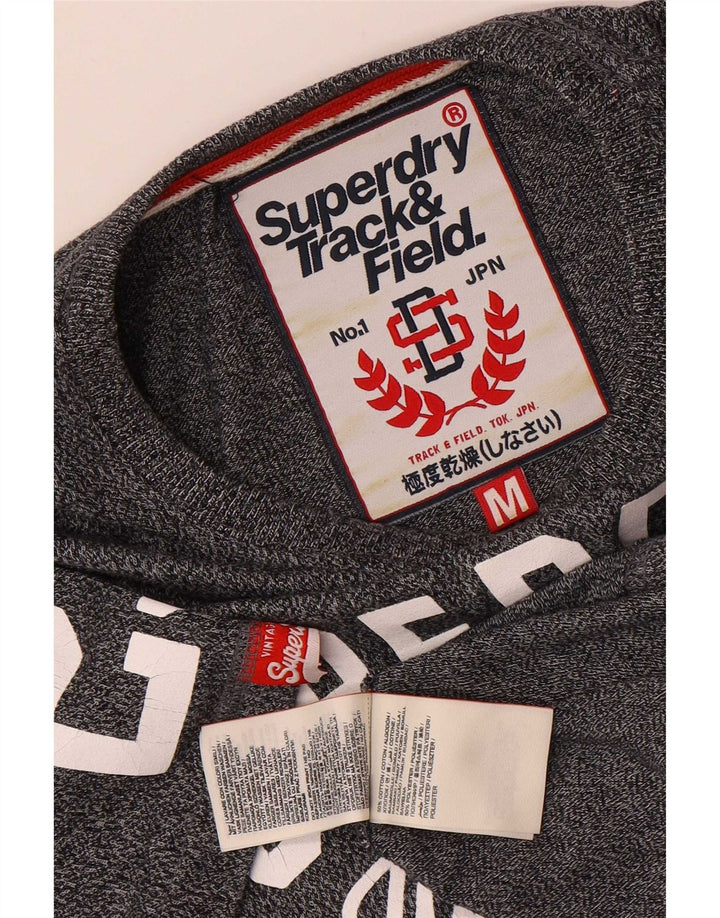 T-shirt grafica da uomo Superdry Top in cotone chiazzato grigio medio
