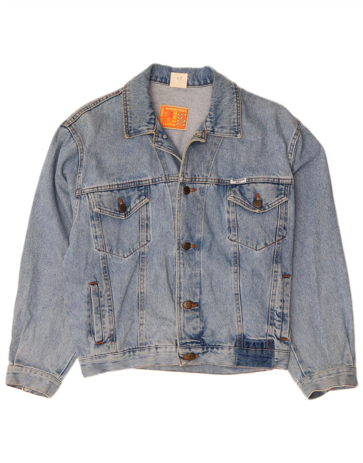 Giacca di jeans da donna VINTAGE EU 42 grande cotone blu