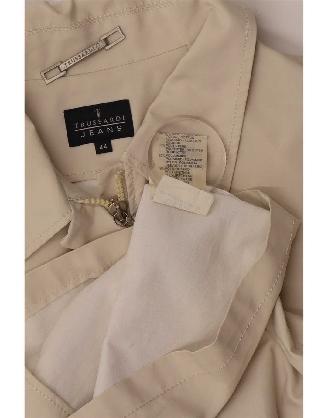 Giubbotto Bomber Donna Trussardi Jeans IT 44 Cotone Beige Medio