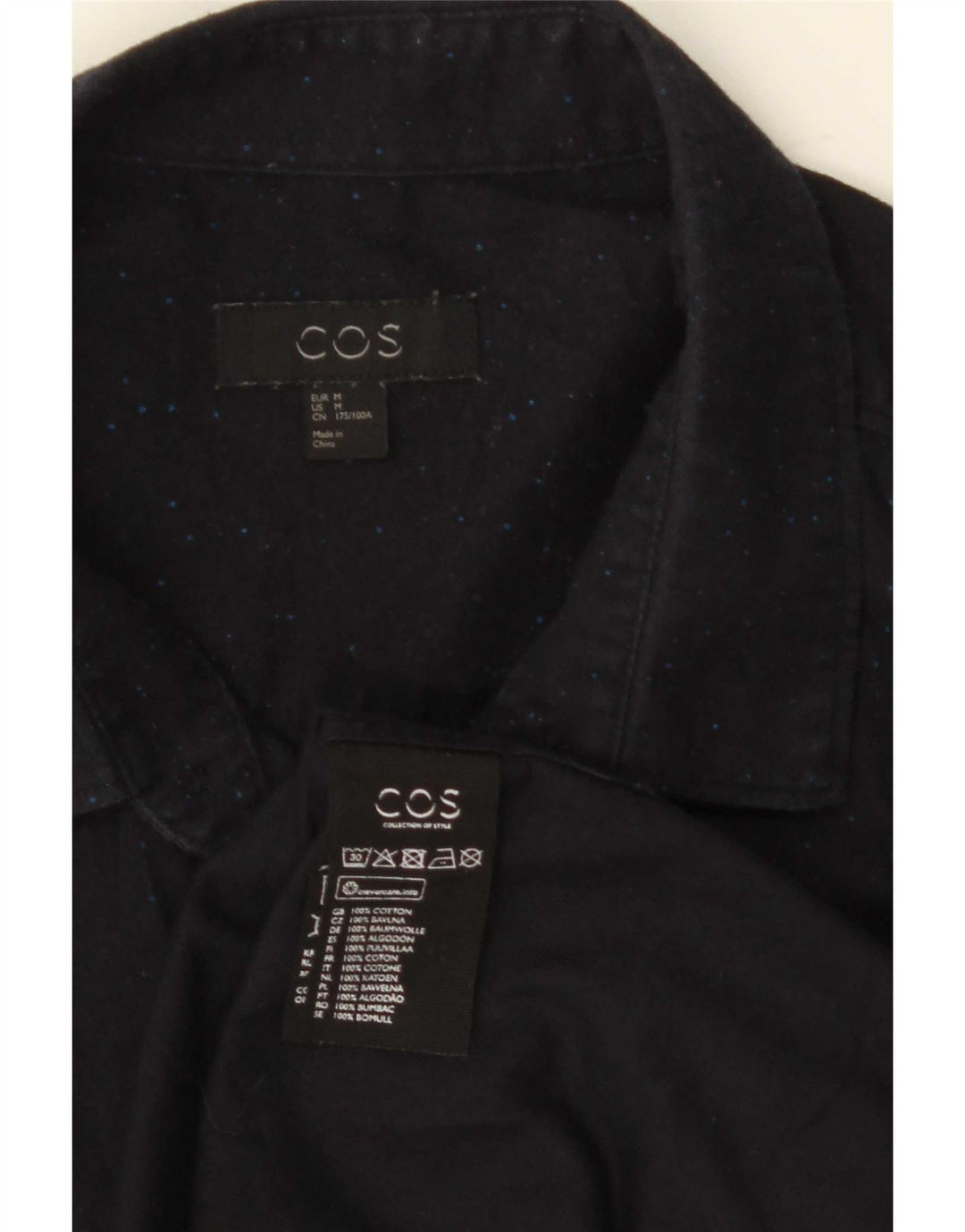 Camicia Cos da uomo in cotone mélange medio blu navy