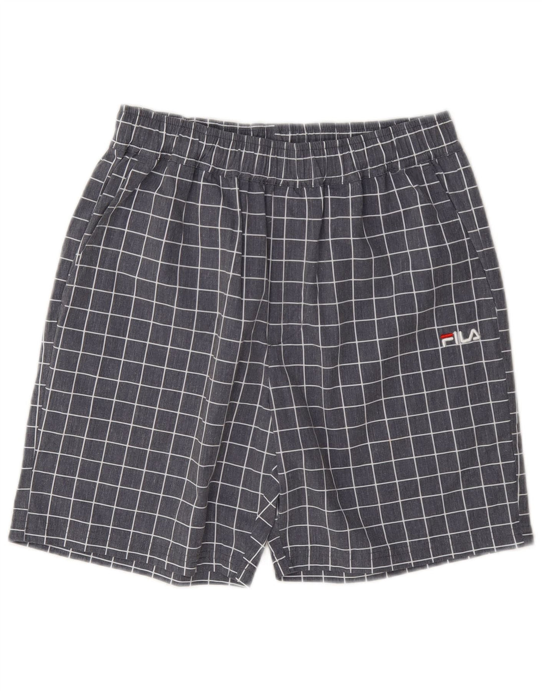 Pantaloncini sportivi Fila da uomo XS in poliestere a quadri grigi