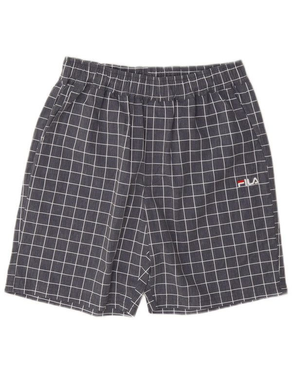 Pantaloncini sportivi Fila da uomo XS in poliestere a quadri grigi