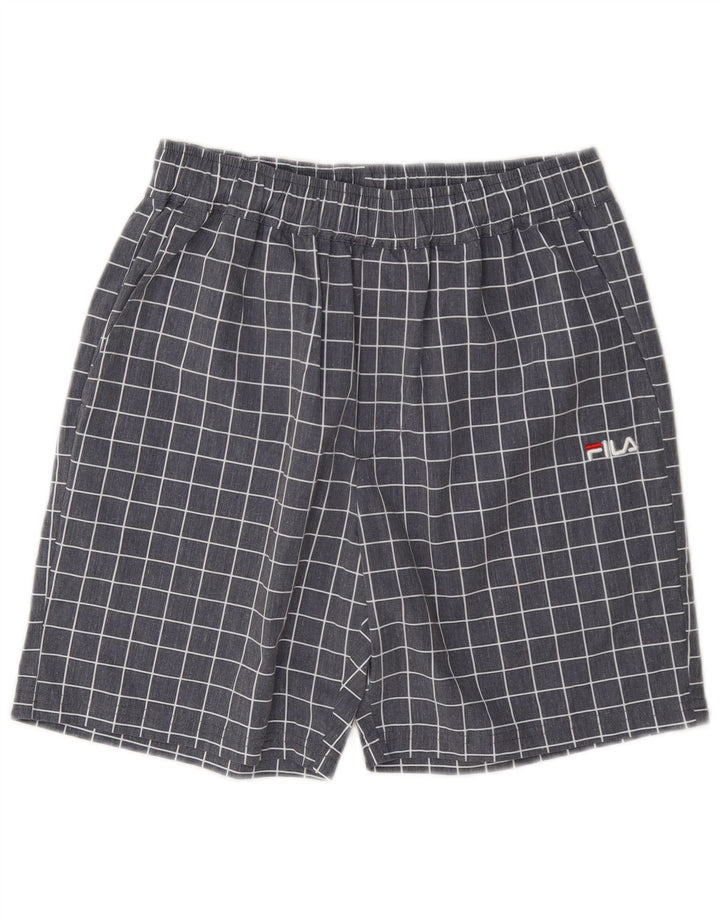 Pantaloncini sportivi Fila da uomo XS in poliestere a quadri grigi