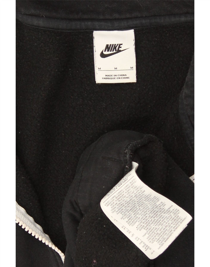 Felpa Nike da uomo con zip e collo, in cotone nero medio