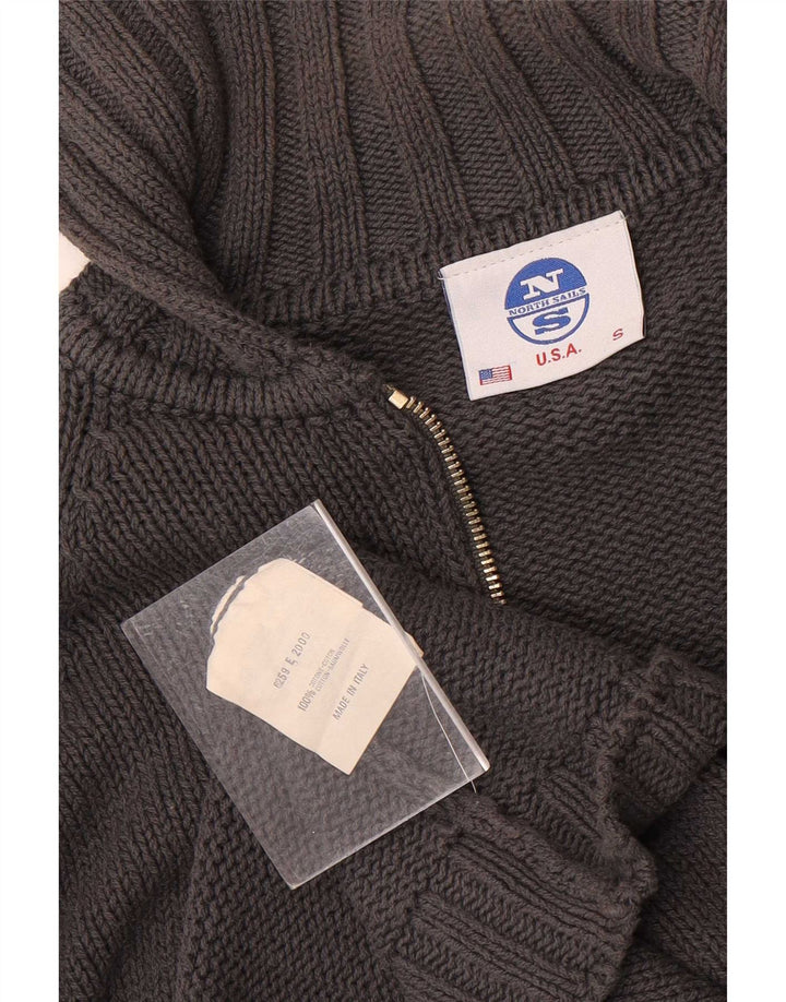 Maglione cardigan con zip intera da uomo North Sails piccolo in cotone grigio