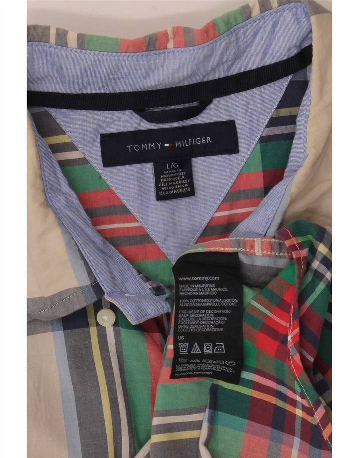 Camicia da uomo Tommy Hilfiger grande cotone a quadri multicolore