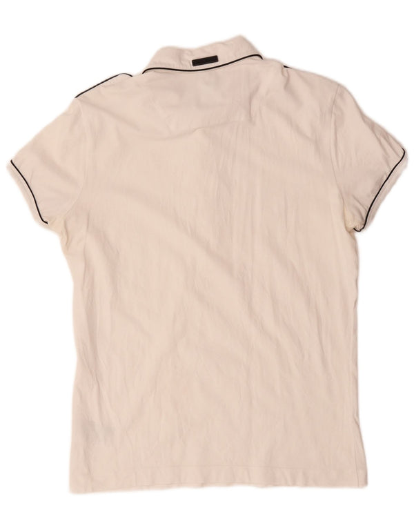 Polo militare da uomo Bikkembergs grande in cotone bianco