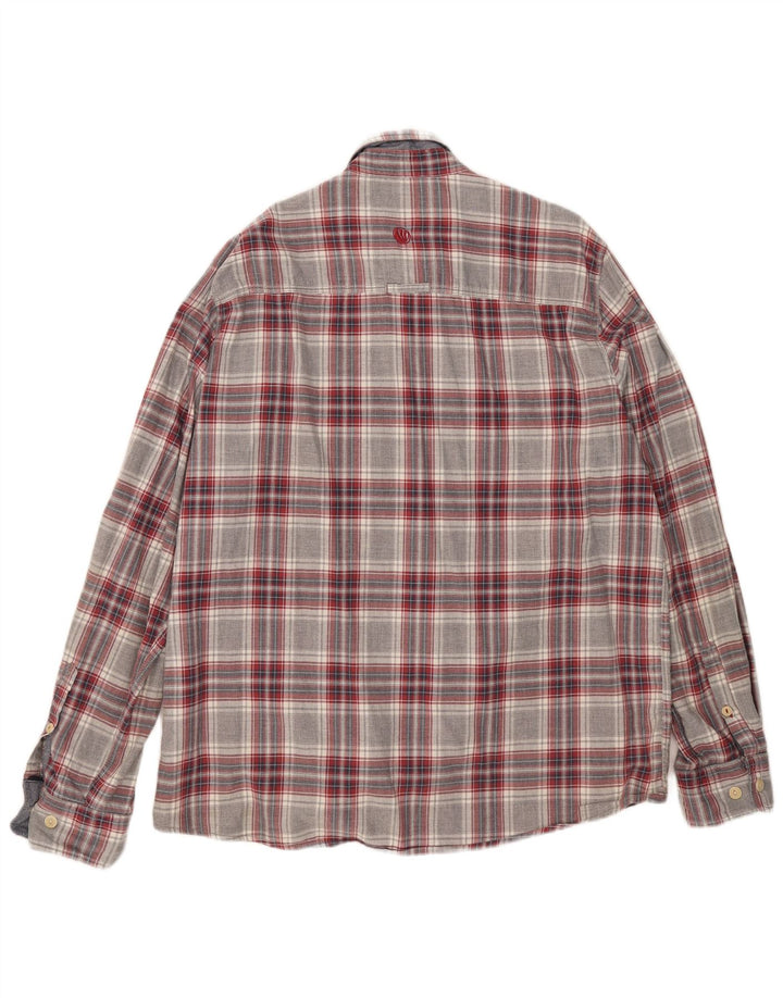 Camicia in flanella da uomo Fat Face XL in cotone a quadri grigi