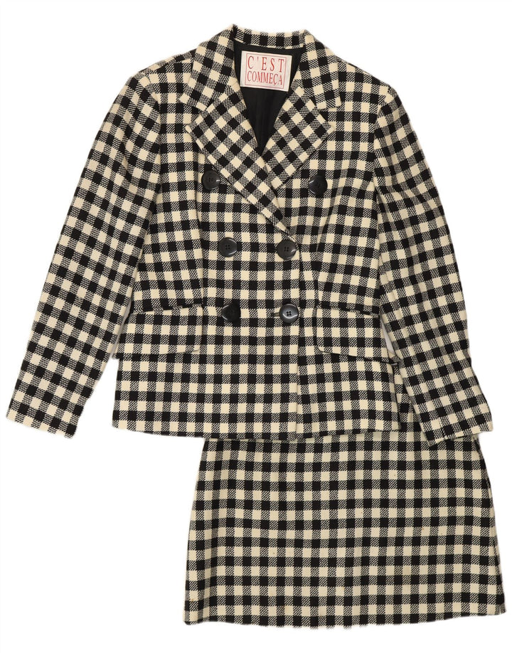 C'EST COMMECA set gonna 2 pezzi da donna UK 14 medio W30 percalle nero