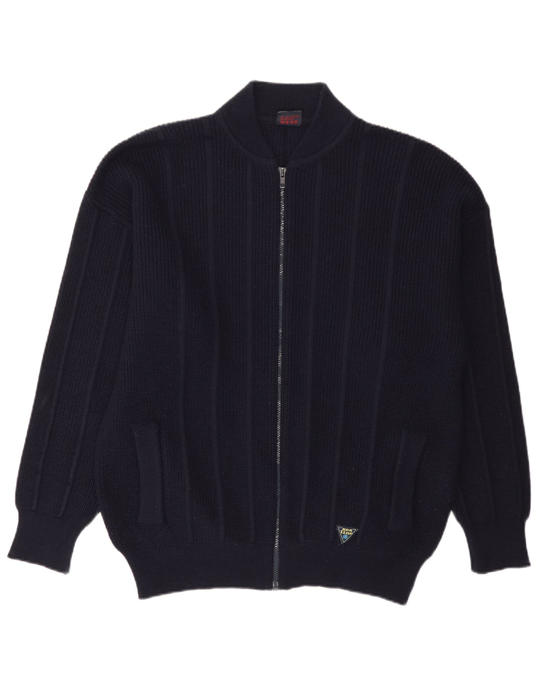Maglione cardigan da uomo Settebello grande in lana blu navy