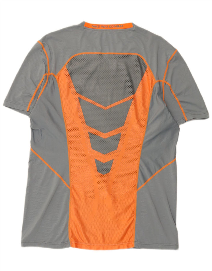 T-shirt Nike Dri Fit da uomo, grande, in poliestere color block grigio
