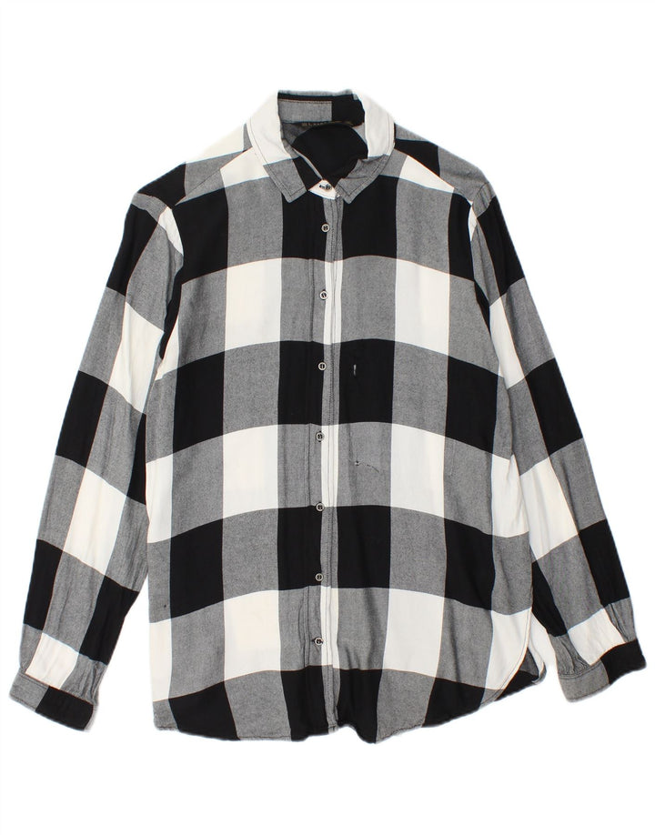 Camicia Zara da donna UK 12 media nera a quadretti