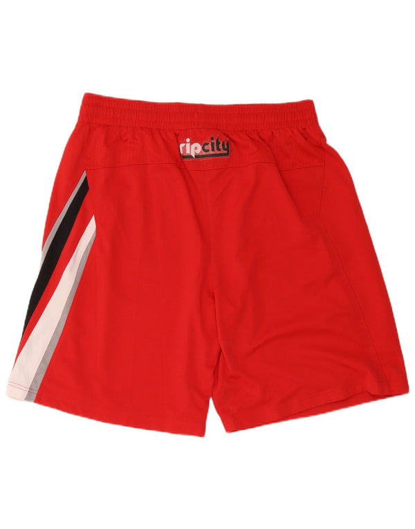 Adidas Uomo Portland Trail Blazers Graphic Sport Pantaloncini XL Rosso Colourblock