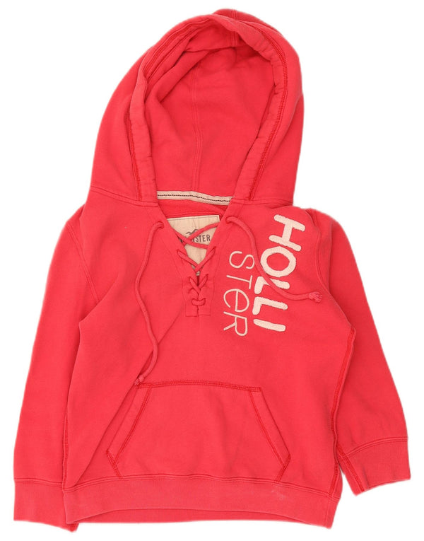 Felpa con cappuccio grafica Hollister per ragazze, maniche a 3/4, 11-12 anni, grande rosa