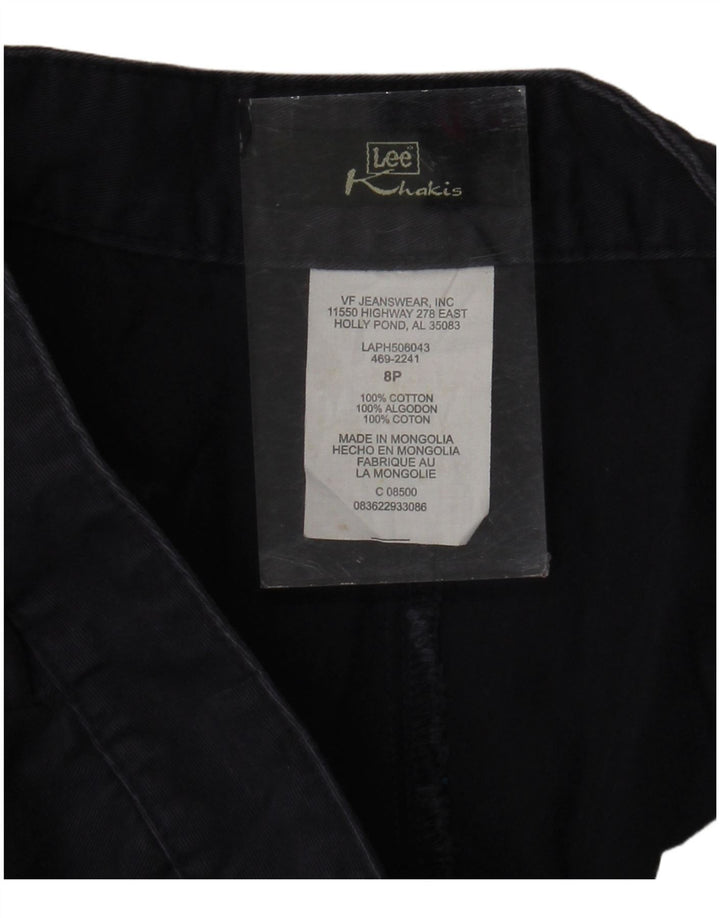 Pantaloni da abito dritti color kaki da donna Lee US 8 Medium W30 L28 Blu Navy