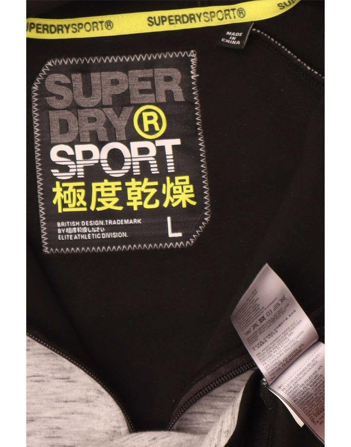 Superdry Maglione con cappuccio e zip grafica da uomo grande grigio poliestere