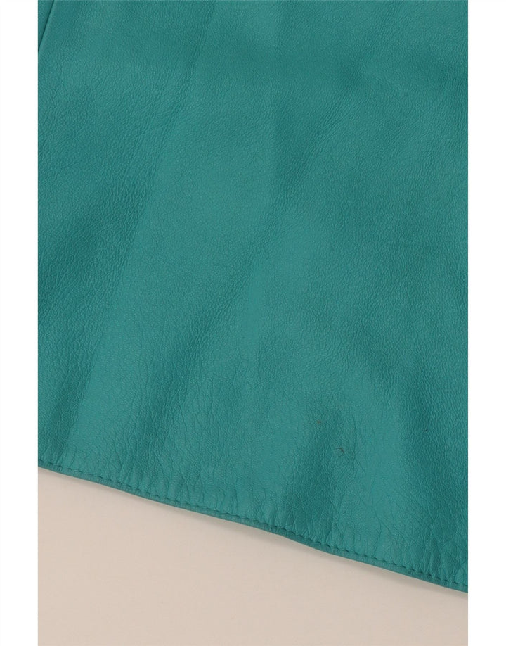 Gonna in pelle da donna vintage IT 44 media W28 in pelle turchese