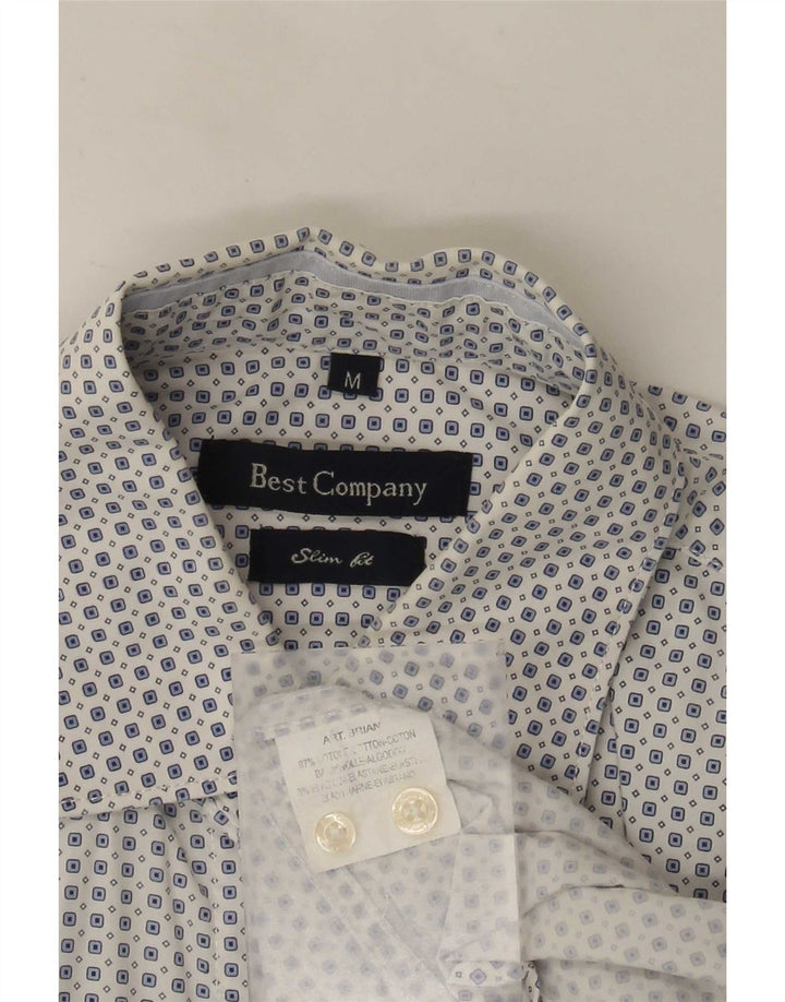 Camicia da uomo slim fit Best Company in cotone maculato bianco medio