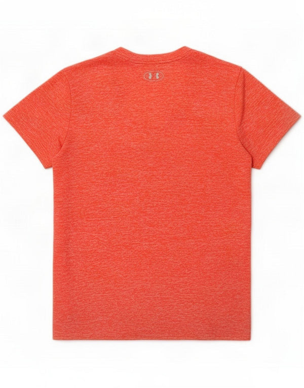 Under Armour Womens Heat Gear T-Shirt Top UK 10 Small Orange Flecked