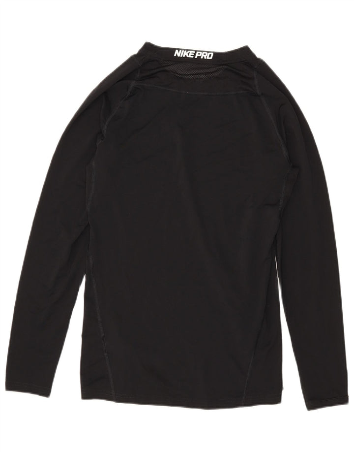 Top Nike Dri Fit Graphic da uomo a maniche lunghe, piccolo, in poliestere nero