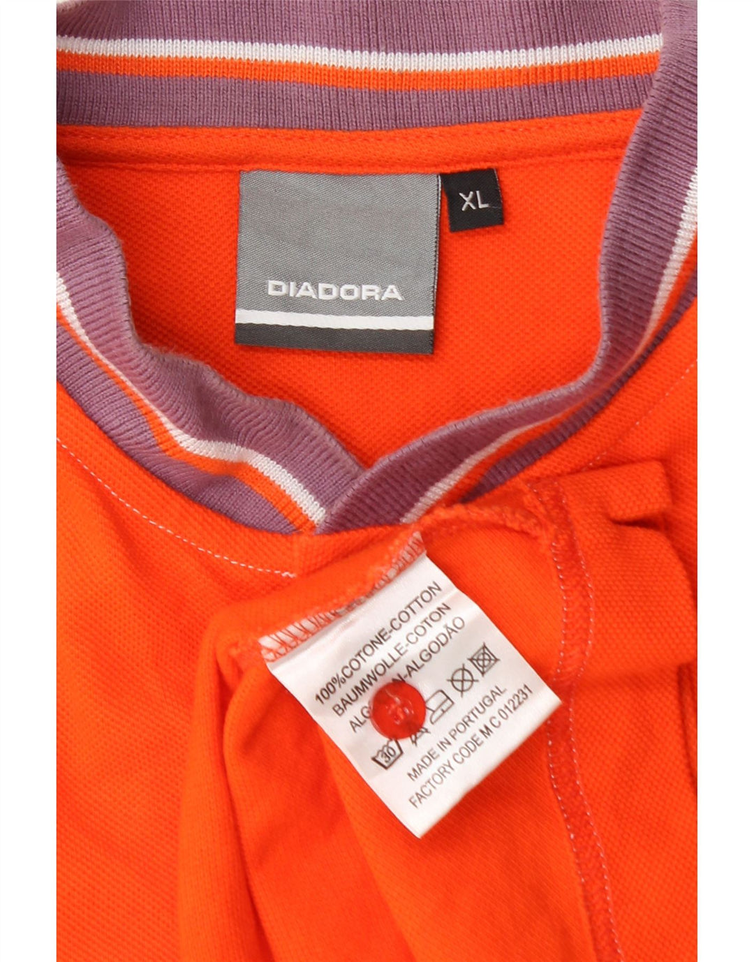 Polo Diadora Uomo XL Cotone Arancione